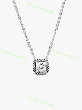 Pandora Square Sparkle Halo Necklace